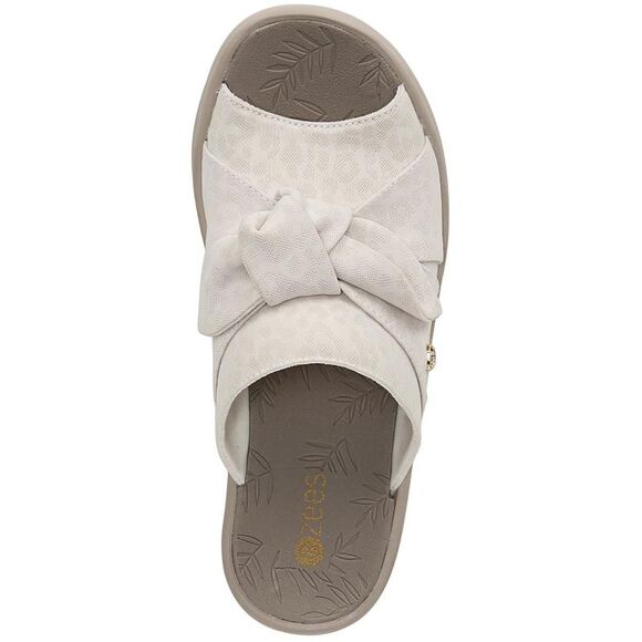 Bzees Womens Smile White Mesh Slip On Casual Wedges Shoes New - Picture 3 of 4